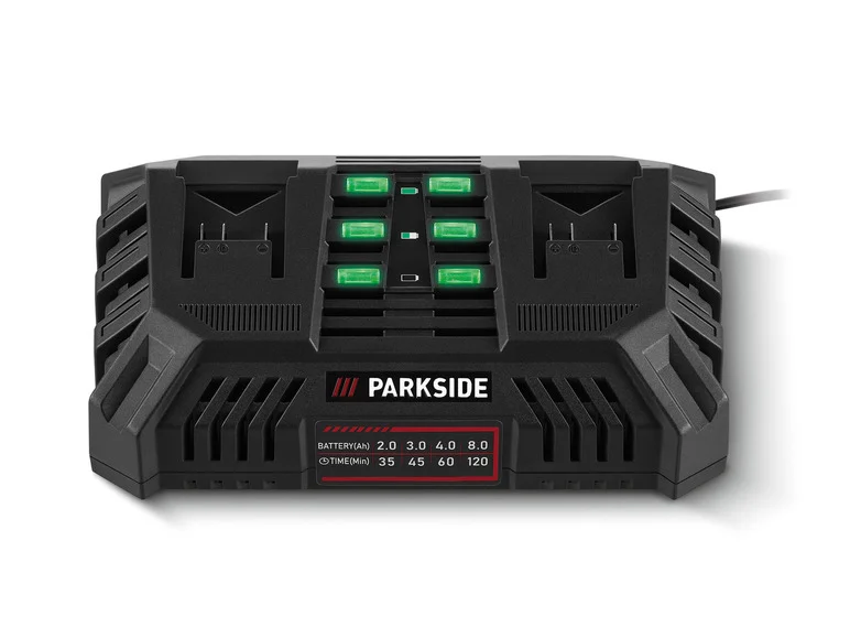 PARKSIDE® Chargeur de batterie double PDSLG 20 B1. 2 x 4.5 A. 20 V