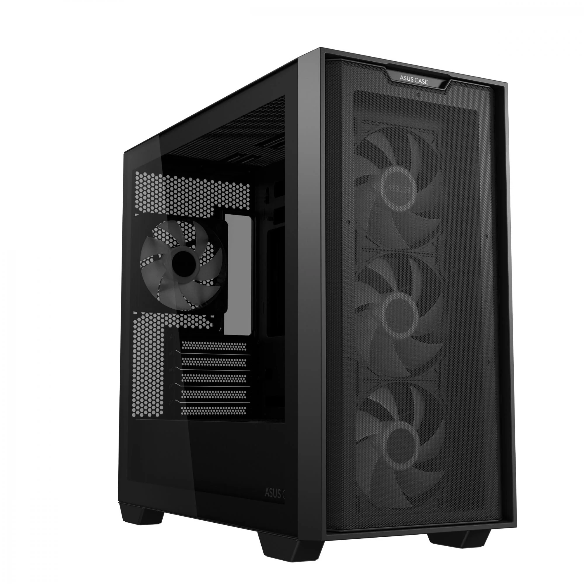 ASUS A21 PLUS mATX Case with 4 Pre-installed ARGB Fans. BTF support - Black