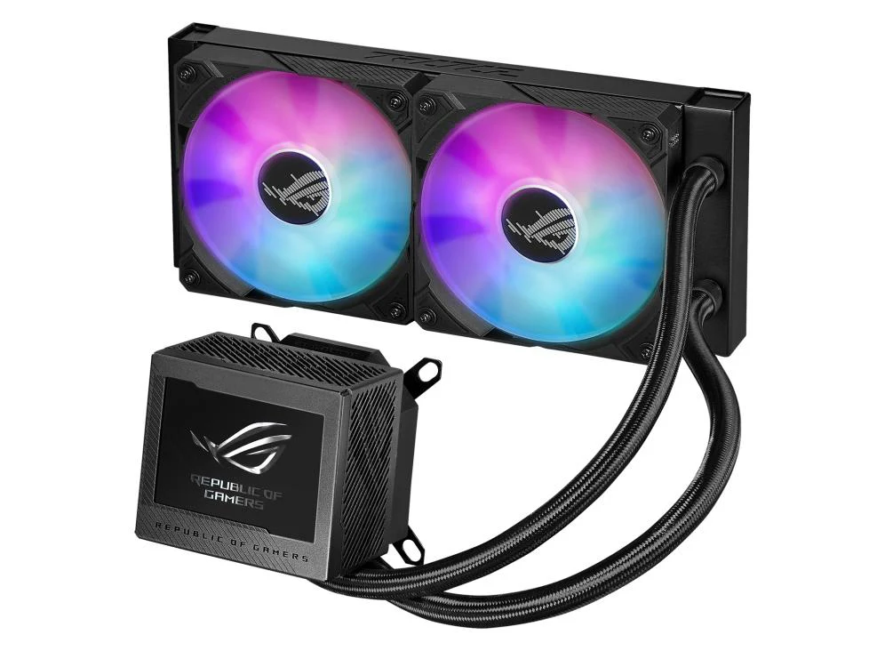 ASUS ROG RYUJIN III 240 ARGB AiO Liquid Cooler w. 3.5 LCD. 2x120mm ROG ARGB Magnetic Daisy-chainable Fans 2200 RPM PWM