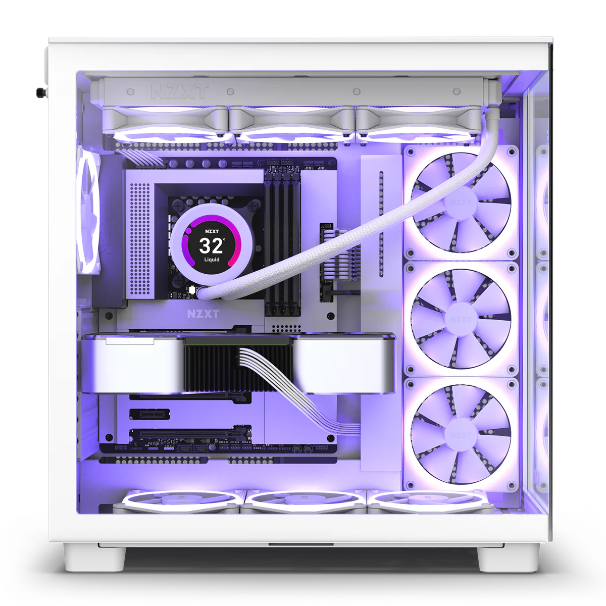 NZXT H9 Flow Weißes Zweikammer-Mid-Tower-Gehäuse