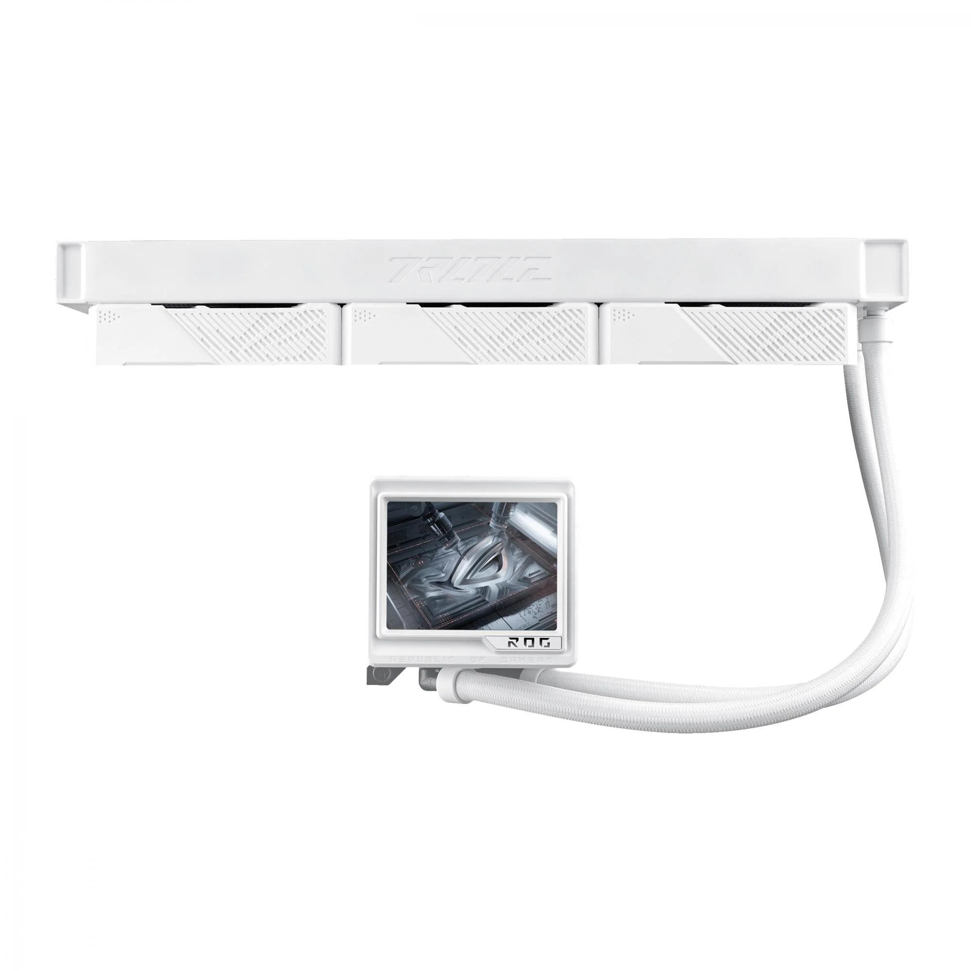 ASUS ROG RYUJIN III 360 ARBG EXTREME WHITE LCD AiO Liquid Cooler w. 3.5 LCD. Asetek Gen8 pump