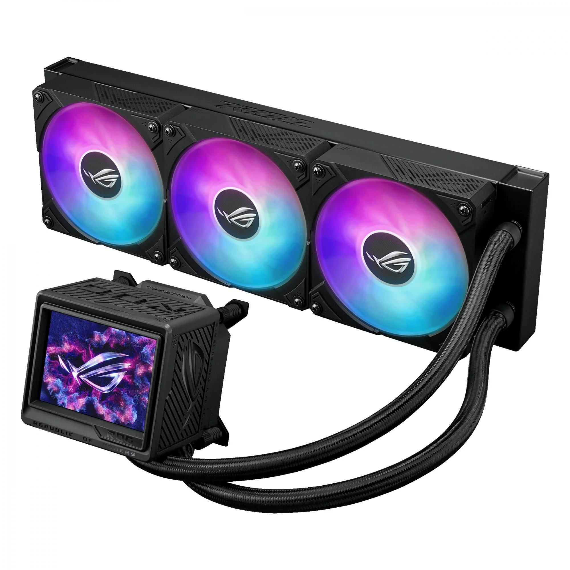 ASUS ROG RYUJIN III 360 ARBG EXTREME AiO Liquid Cooler w. 3.5 LCD. Asetek Emma Gen8 V2 pump. magnetic ROG ARGB fans