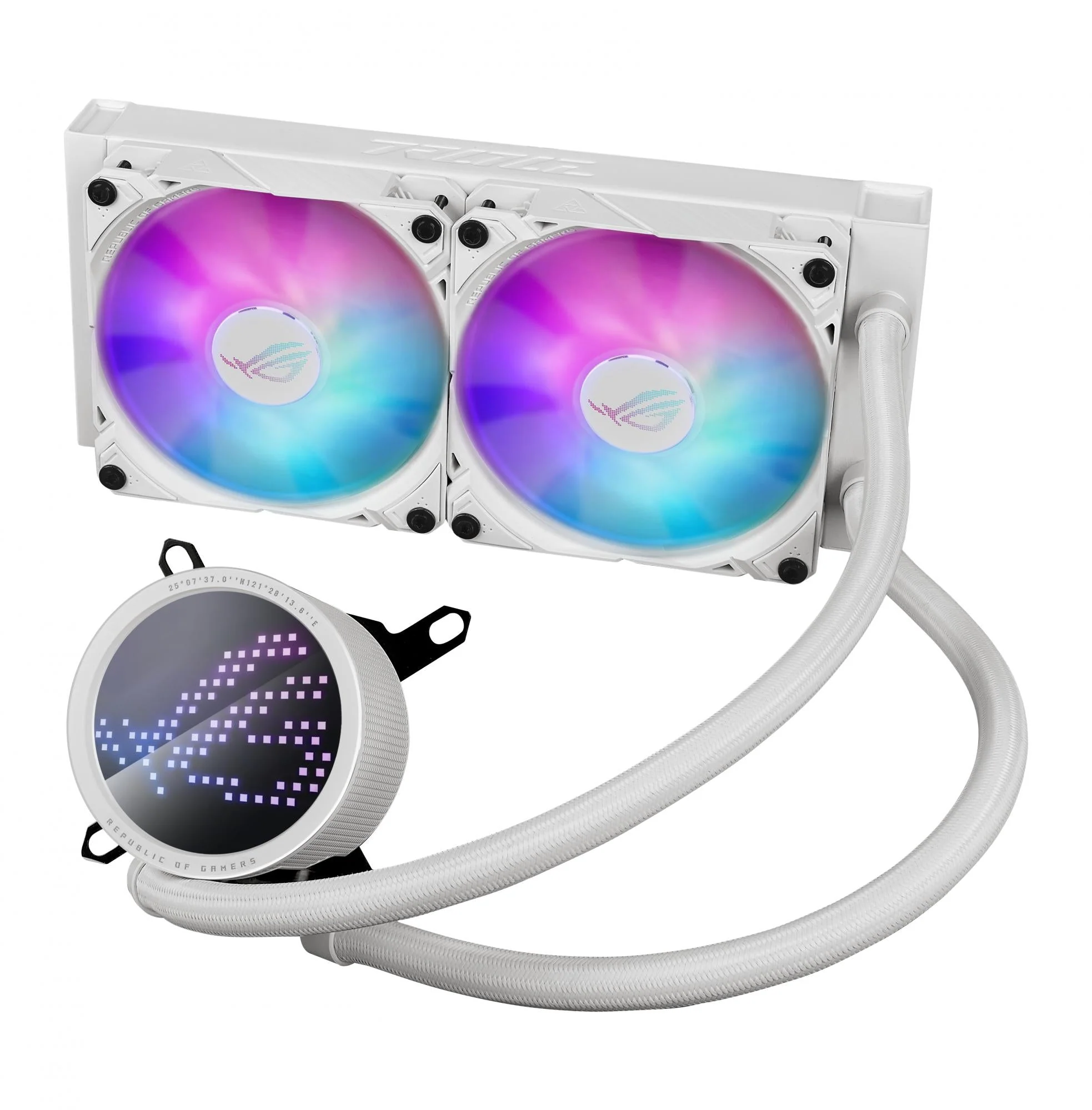 ASUS ROG RYUO III 240 ARGB WHITE Ed 240mm All-In-One CPU Liquid Cooler with Anime Matrix LED Display