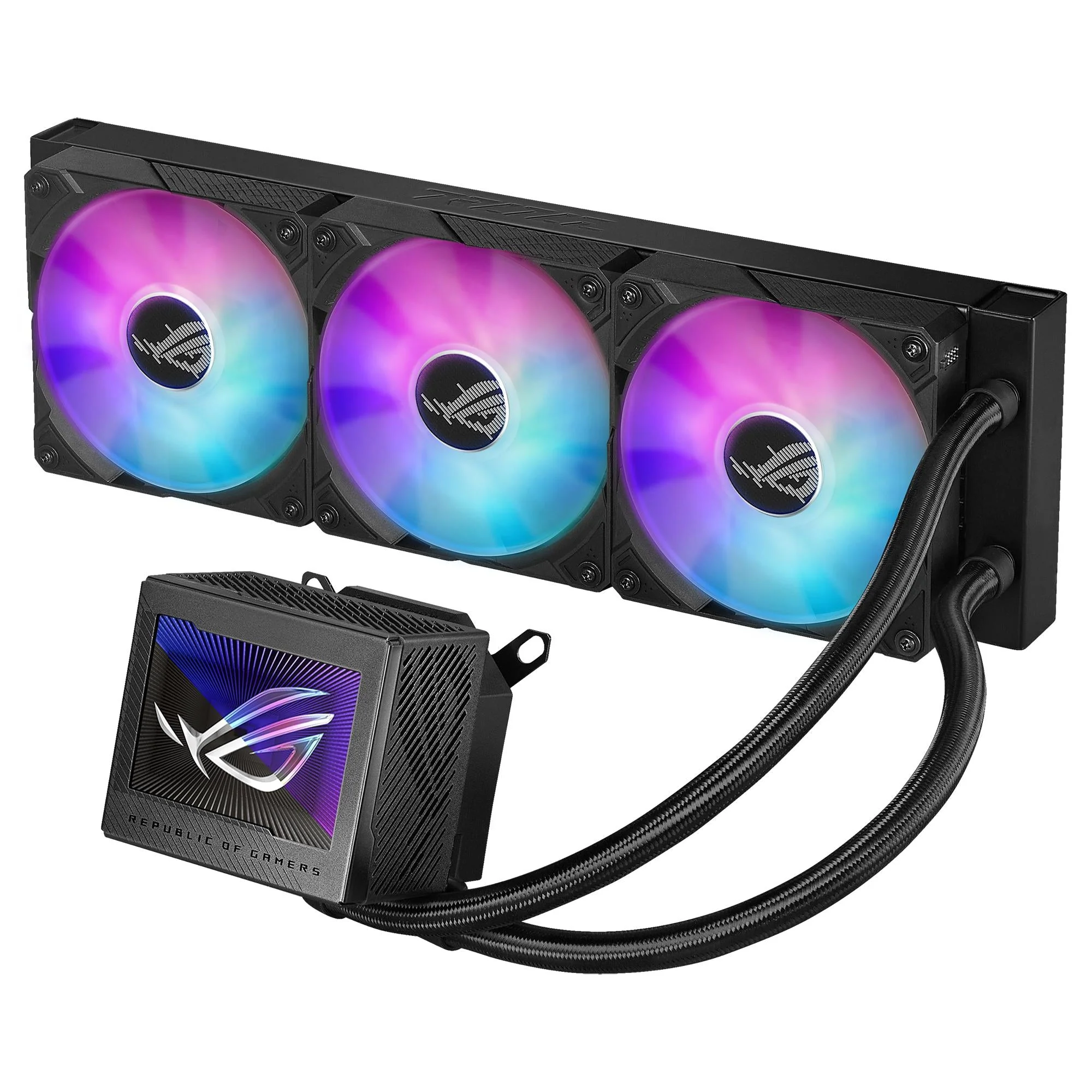 ASUS ROG RYUJIN III 360 ARBG AiO Water Cooler w. 3.5 LCD. 3x120mm ROG ARGB MD Fans 2200 (AM5 comp.)