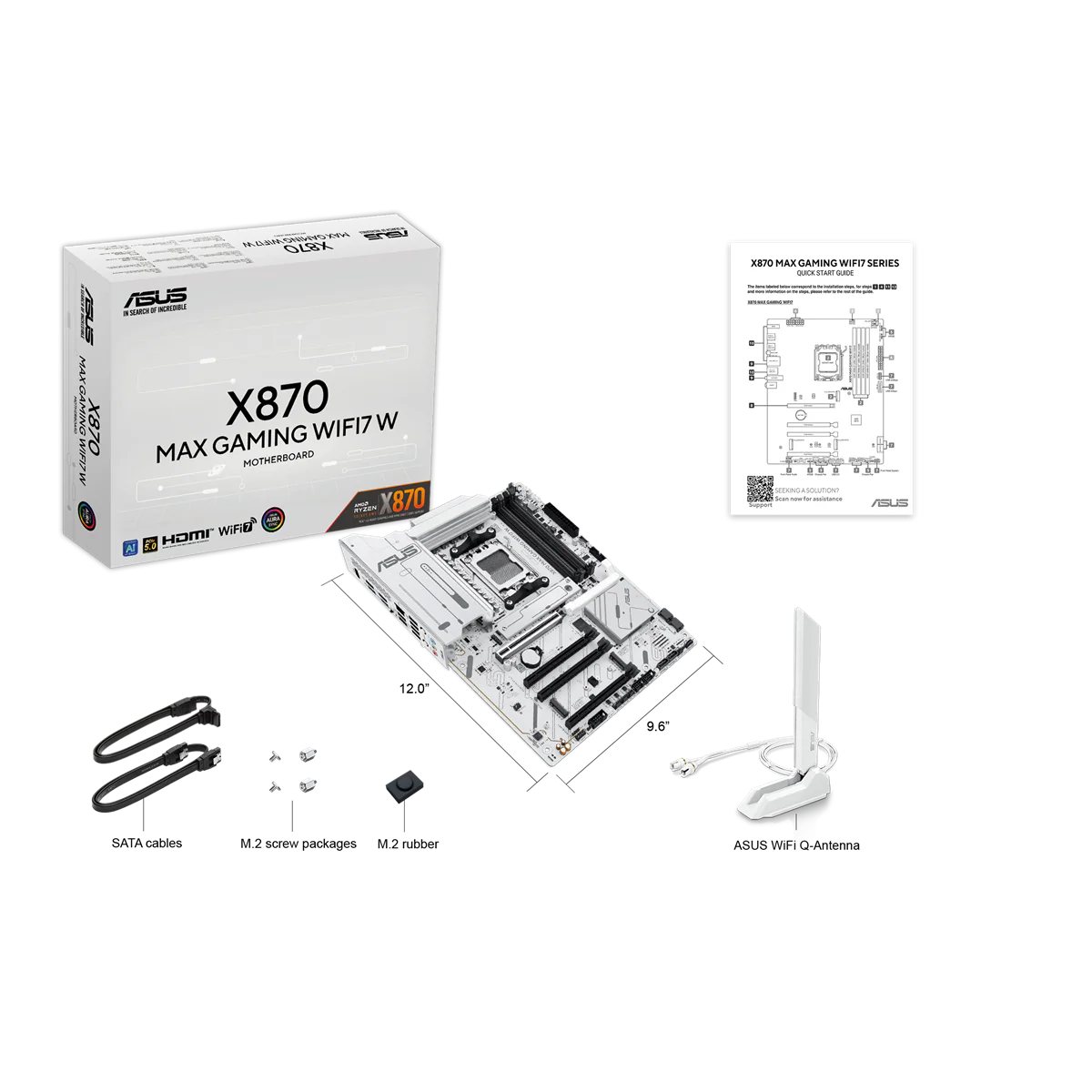 ASUS X870 MAX GAMING WIFI7 WHITE (ATX. X870. AM5. DDR5)