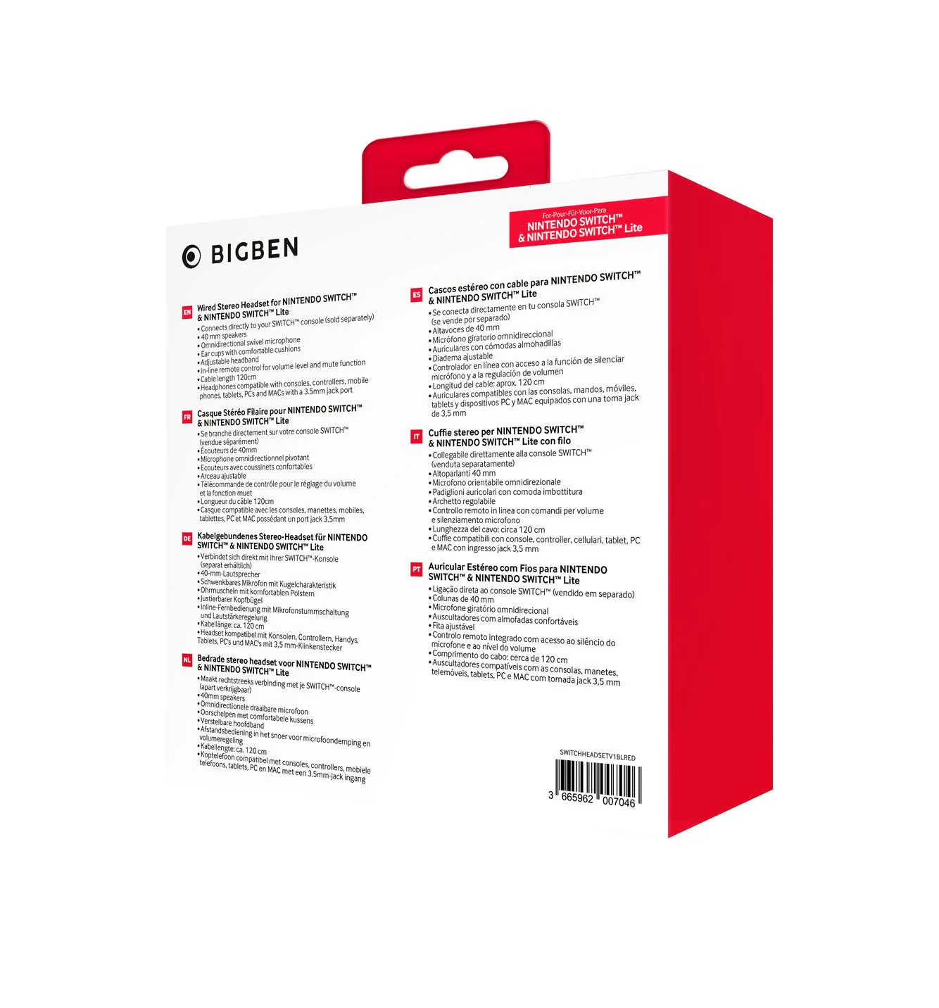 Nacon Stereo Gaming Headset V1 Dark Rød/Mørkeblå Switch