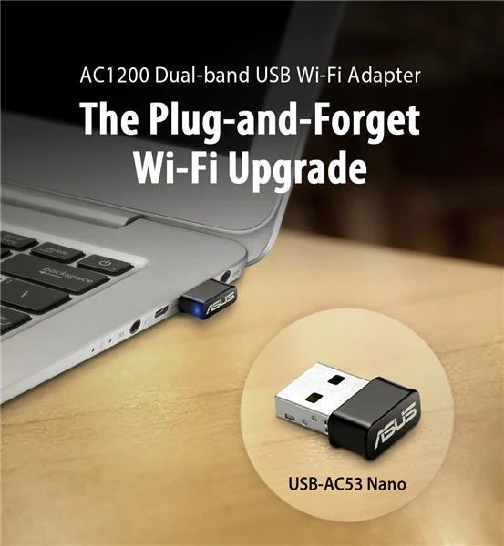 ASUS USB-AC53 Nano Wireless AC1200 USB 3.0 Adapter 802.11 a/b/g/n/ac 400/867Mbps
