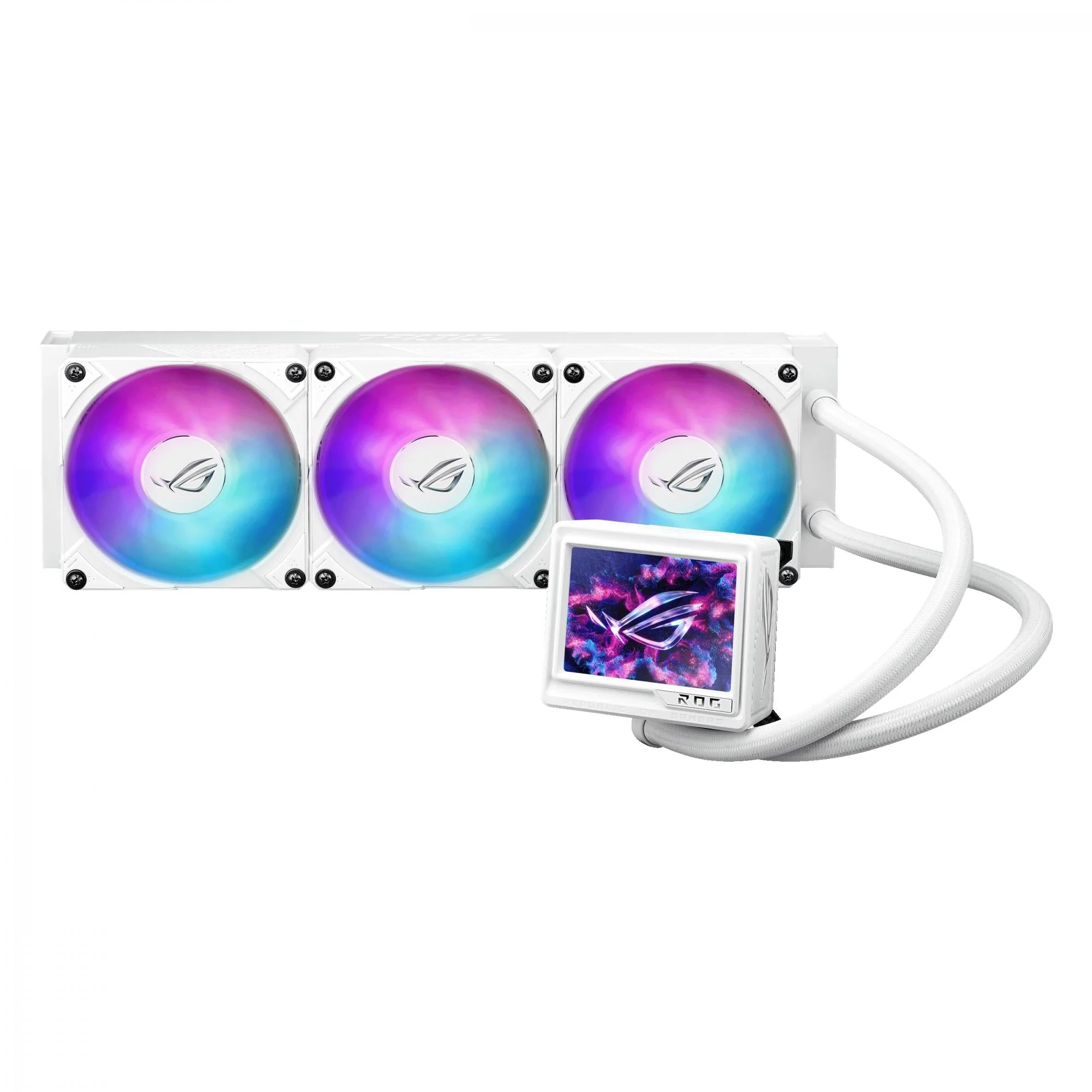 ASUS ROG RYUJIN III 360 ARBG EXTREME WHITE LCD AiO Liquid Cooler w. 3.5 LCD. Asetek Gen8 pump