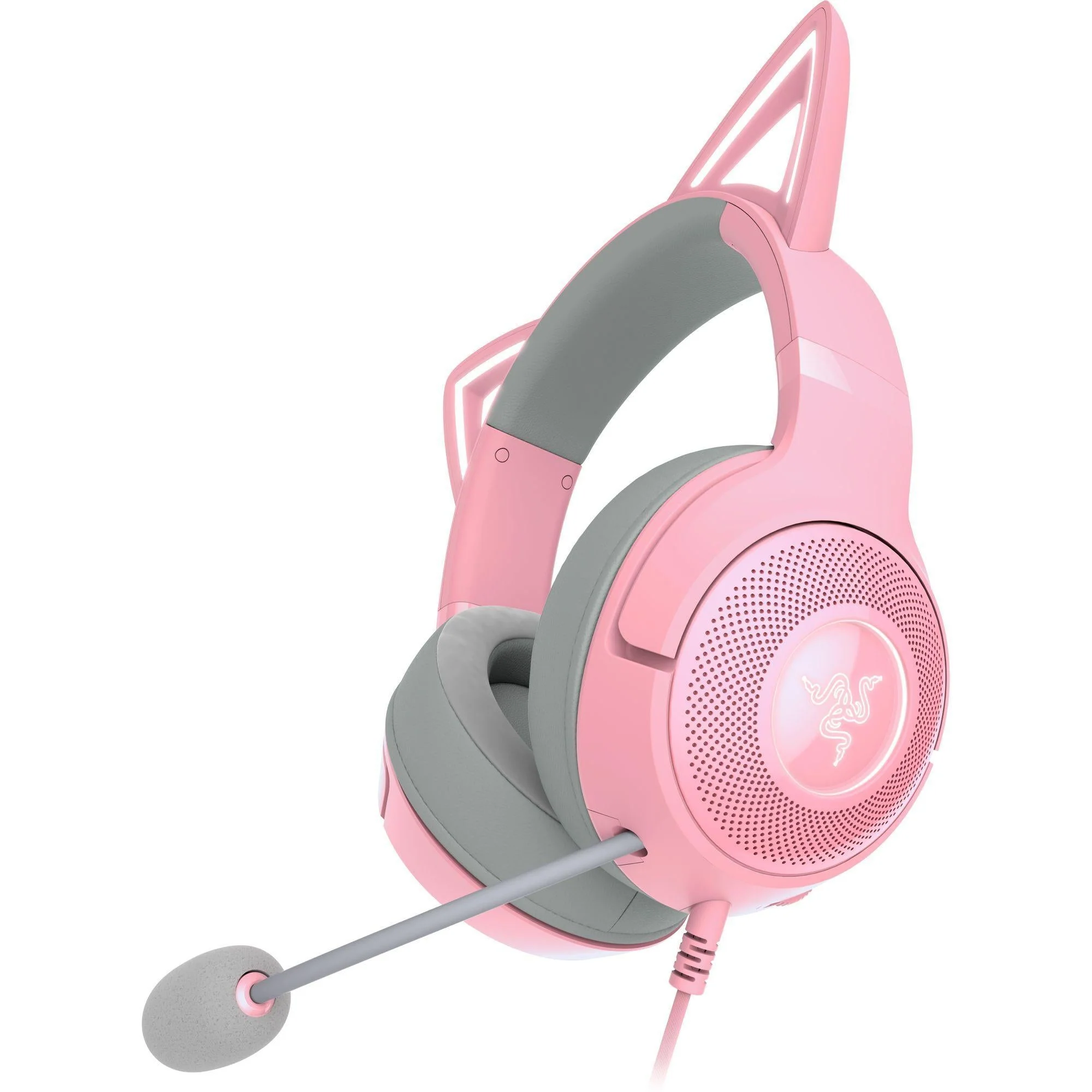Razer – Kraken Kitty V2 Quartz – Kablet Gaming Headset med Katteører